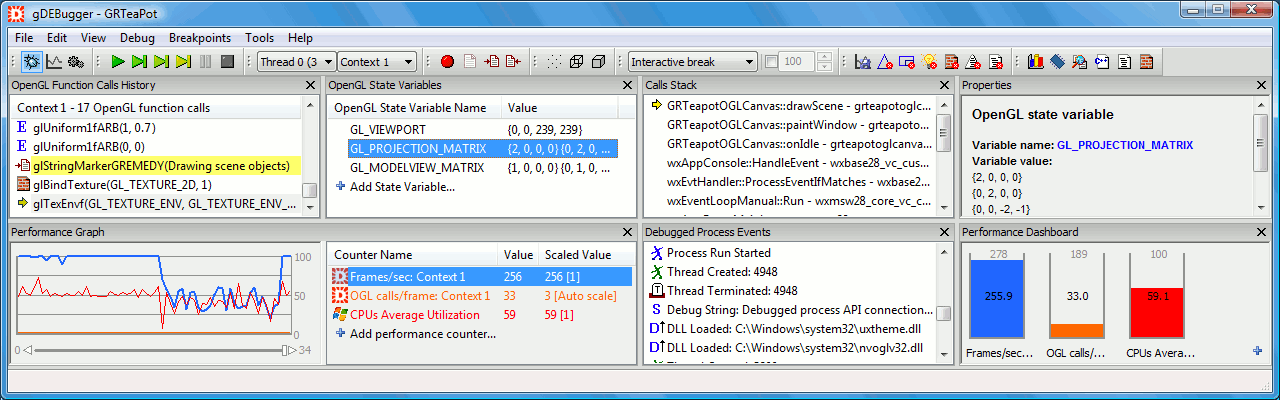 gDEBugger - Main Window