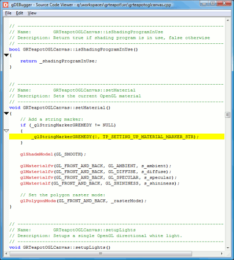 gDEBugger - Source Code Viewer