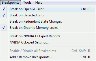 gDEBugger - Automatically Detect OpenGL Errors